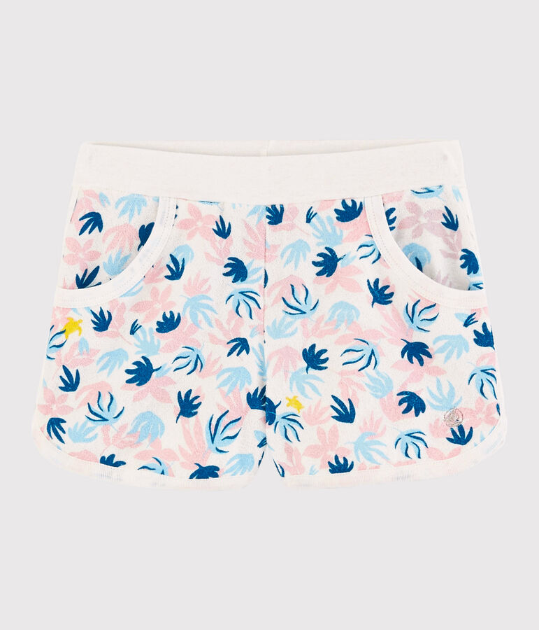 Shorts in spugna bambina bianco/multicolore