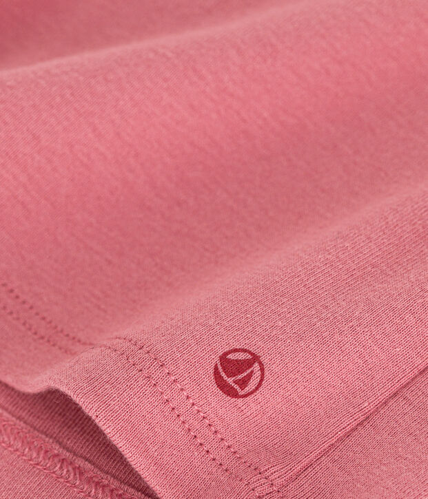 Blusa beb&egrave; in cotone con colletto rosa