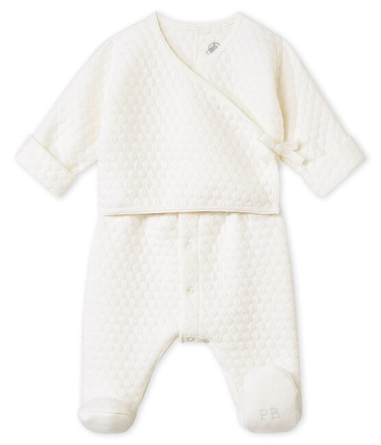 Tutina due in 1 in tubique matelassé bianco MARSHMALLOW