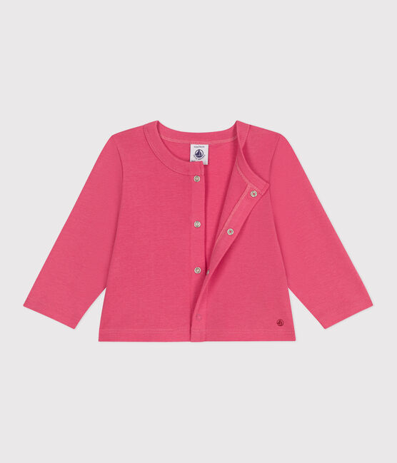 Cardigan in cotone tinta unita neonato rosa PEONIA