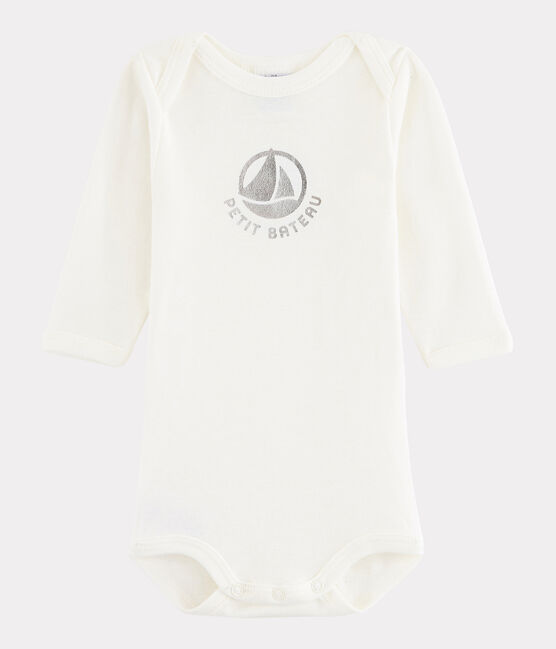 Body manica lunga bebè unisex bianco MARSHMALLOW