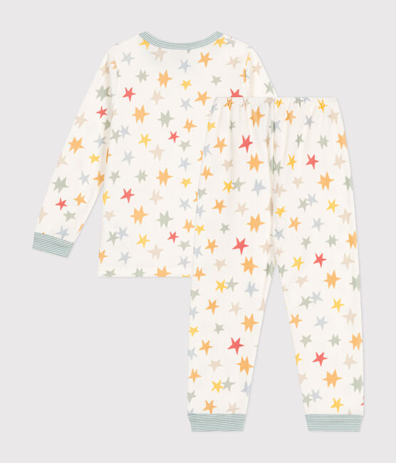Pigiama bambino in velluto con motivo a stelle bianco MARSHMALLOW/bianco MULTICO