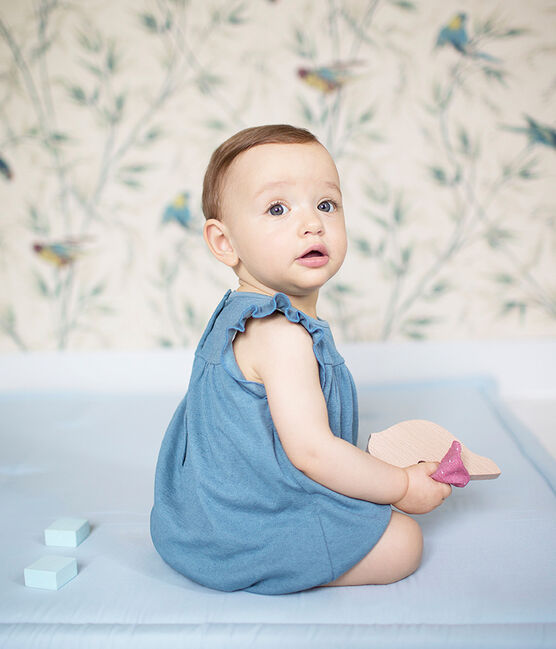 Tutina corta bambina in cotone/lino FONTAINE