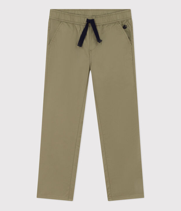 Pantaloni regular in serge di cotone bambino verde