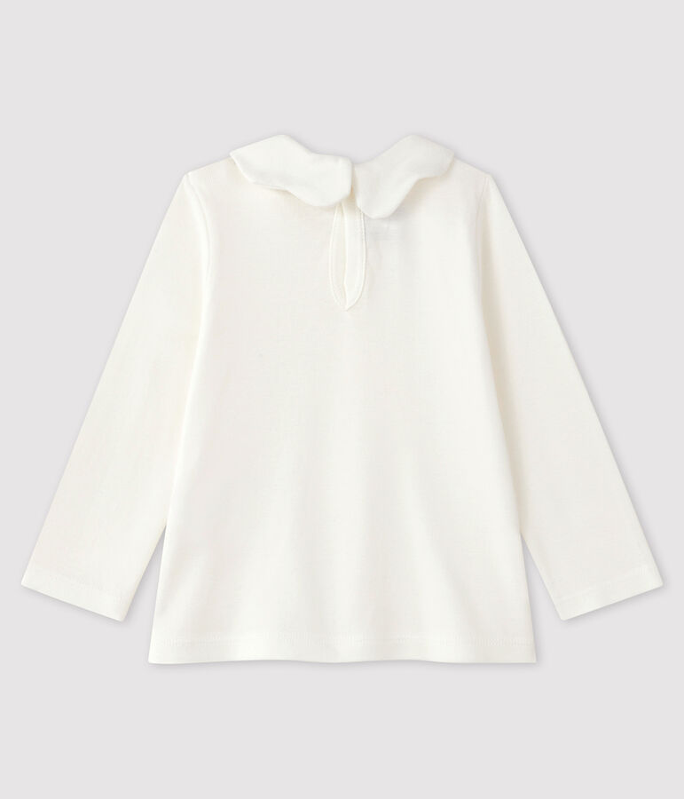 Blusa per beb&egrave; in cotone bianco