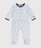 Tutina pigiama neonato in ciniglia bianco ECUME/bianco MULTICO