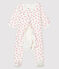 Bodyjama bebè femmina in tubique bianco MARSHMALLOW/rosa GROSEILLER