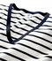 T-shirt L'ICONIQUE scollo a V in cotone Donna bianco MARSHMALLOW/blu SMOKING