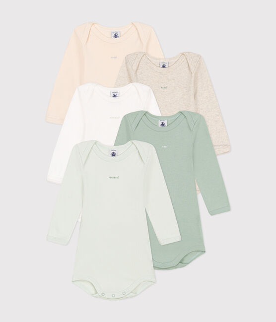 Confezione da 5 body bebè a maniche lunghe in cotone variante 1