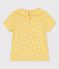 T-shirt a maniche corte in cotone bambina giallo ORGE/bianco MARSHMALLOW