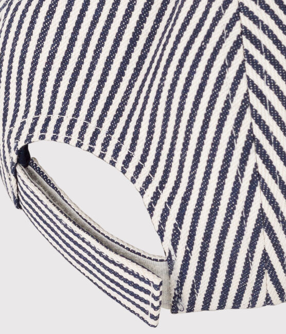Berretto Petit Bateau Family in tela per bebè blu MEDIEVAL/bianco MARSHMALLOW