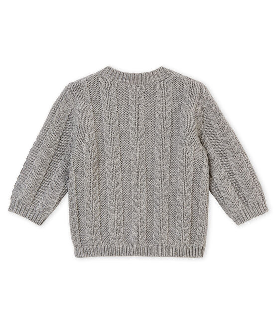 Cardigan in tricot lana e cotone per bebé unisex grigio SUBWAY CHINE