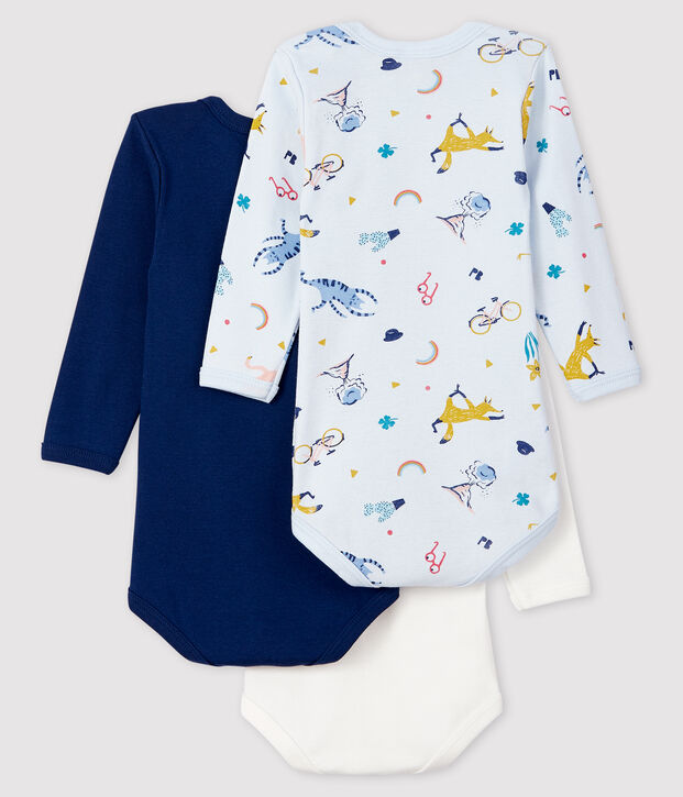 Confezione da 3 body a manica lunga beb&egrave; maschio multicolore