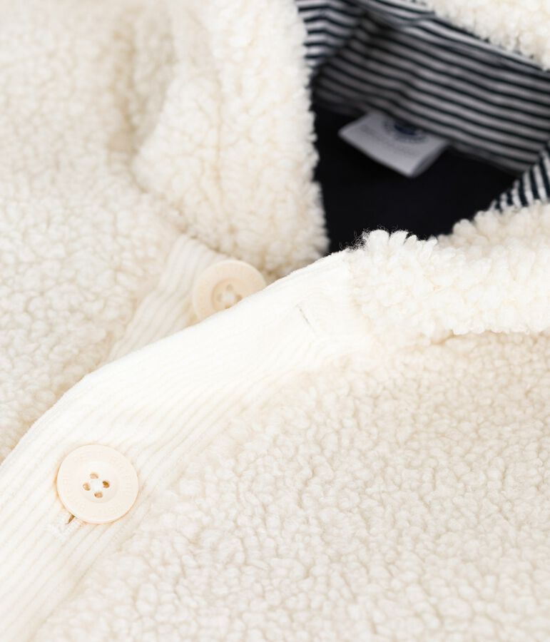 Cappotto con cappuccio imbottito in sherpa neonato ecru MILK