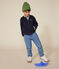 Felpa con zip e cappuccio bambino blu SMOKING