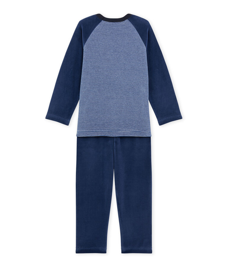 Pigiama per bambino con motivo lupo blu/blu/bianco