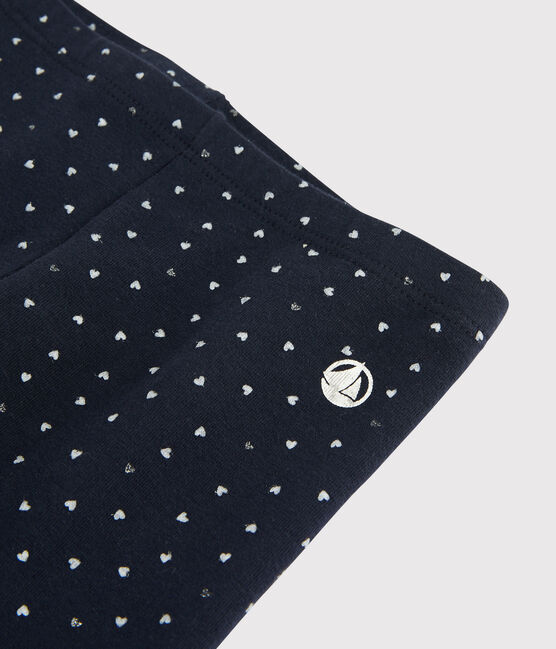 Leggings in jersey lycra bambina blu SMOKING/bianco MULTICO