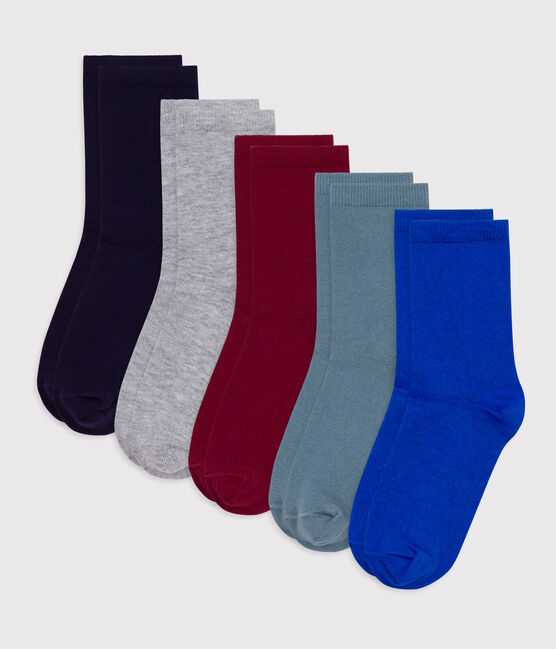 5 paia di calzini in cotone tinta unita bambino variante 2
