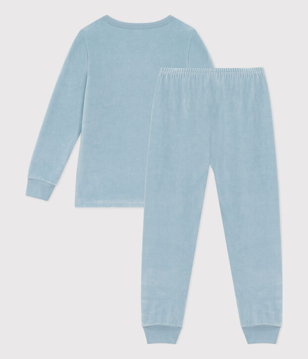 Pigiama bambino unisex in ciniglia blu