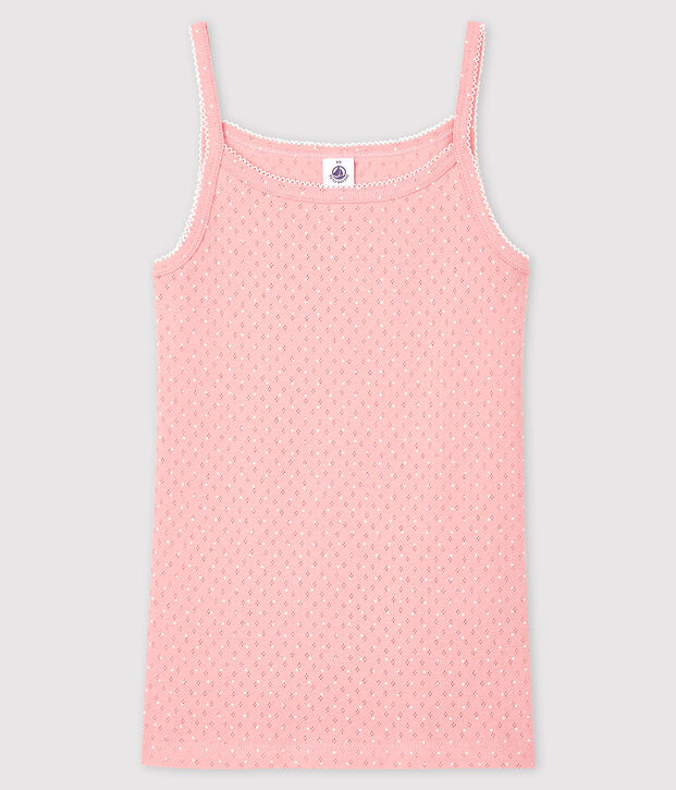 Canottiera con spalline fantasia Donna rosa/bianco