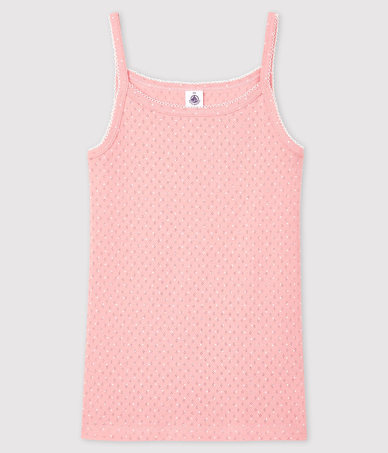 Canottiera con spalline fantasia Donna rosa/bianco