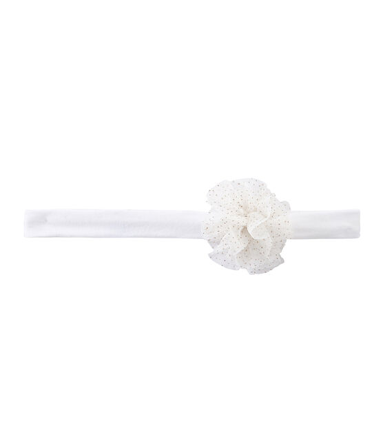 Fascia per capelli bambina a fiori bianco MARSHMALLOW