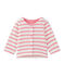 Cardigan bebé bambina rigato bianco MARSHMALLOW/rosa PETAL