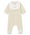 Tutina pigiama e bavaglino bebè unisex in velluto di cotone beige MONTELIMAR CHINE