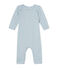 Tutina bebè bambino in lana e cotone blu FRAICHEUR/grigio TEMPETE