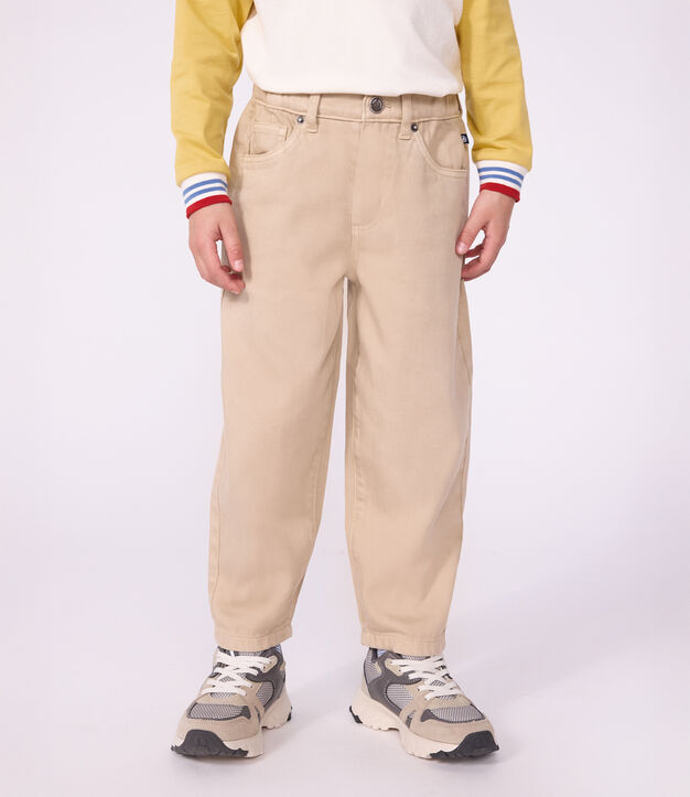 Pantaloni a 5 tasche in denim bambino beige