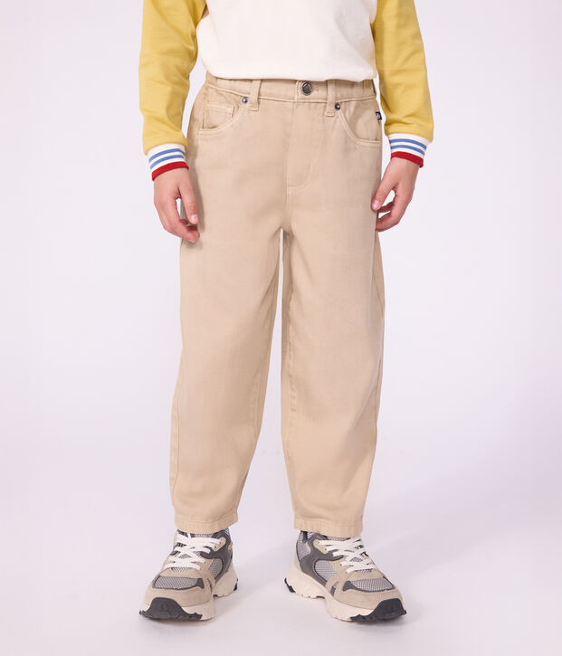 Pantaloni a 5 tasche in denim bambino beige