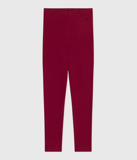 Leggings in cotone tinta unita bambina AMARANTE