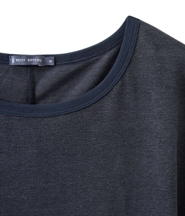 T-shirt donna in lino blu