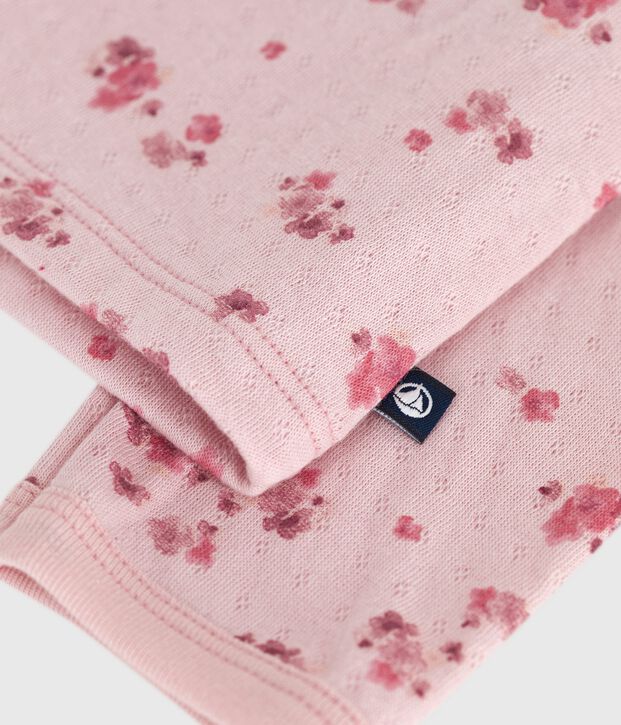 Cardigan in cotone con stampa a fiori neonata rosa/multicolore