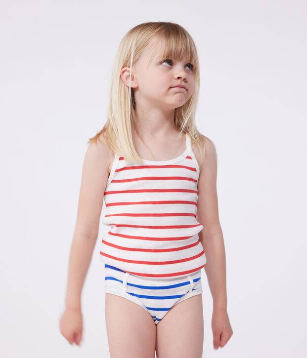 Set di 2 canotte in cotone a righe bambino multicolore