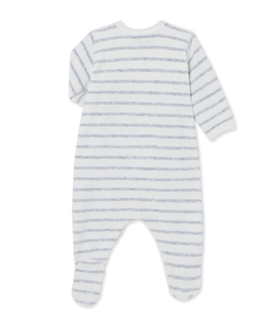 Dors bien bébé rayé bianco LAIT/grigio POUSSIERE