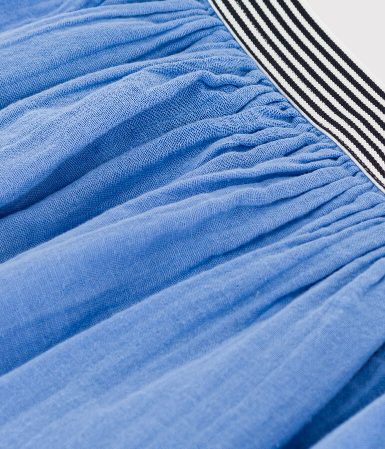 Gonna in garza di cotone bambina blu EDNA