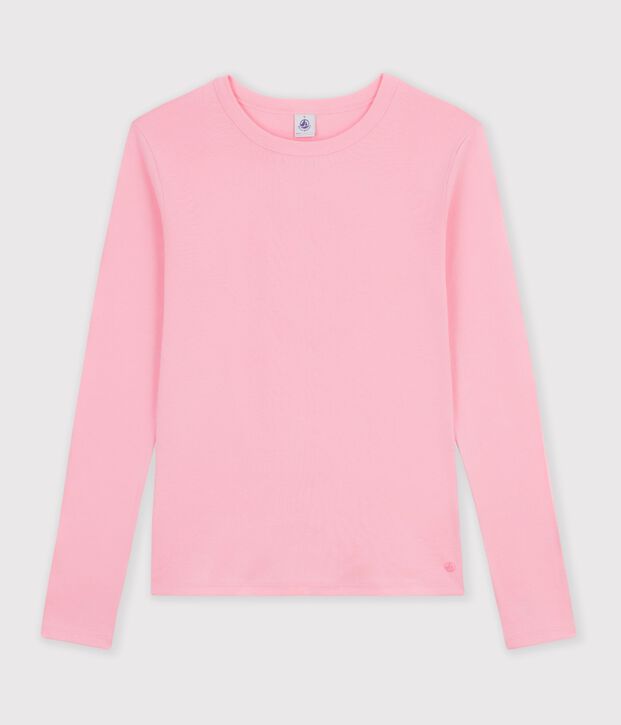 T-shirt a maniche lunghe in cotone tinta unita donna CHARMI