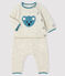 Completo 2 pezzi jacquard neonato in maglia grigio BELUGA CHINE