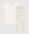 Pigiama fiori primaverili ragazza-donna in cotone bianco MARSHMALLOW/bianco MULTICO