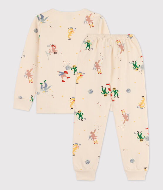 Pigiama fosforescente unisex in cotone bianco AVALANCHE/ MULTICO