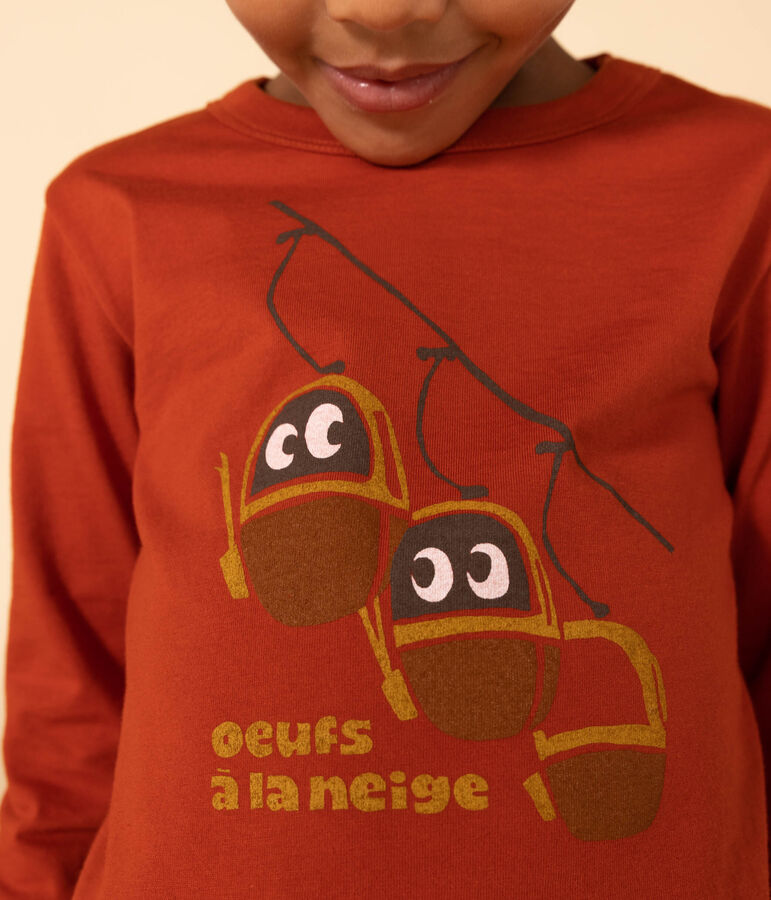 T-shirt a maniche lunghe in cotone bambino unisex rosso