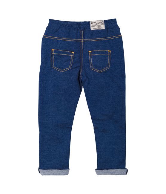 Pantalone neonato unisex in maglia denim blu MEDIEVAL/beige ECRU CN