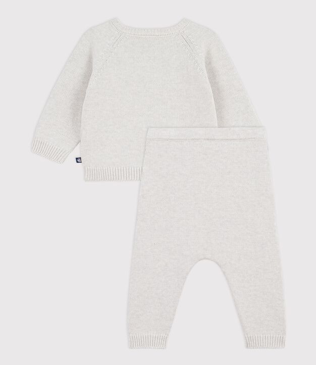 Completo da neonato in due pezzi in maglia di cotone con motivo orsetto MONTELIMAR CHINE