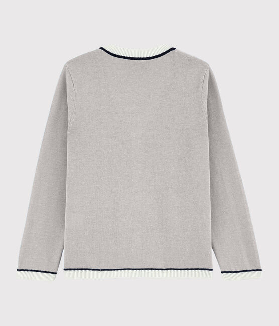 Cardigan in cotone jersey bambino grigio POUSSIERE CHINE