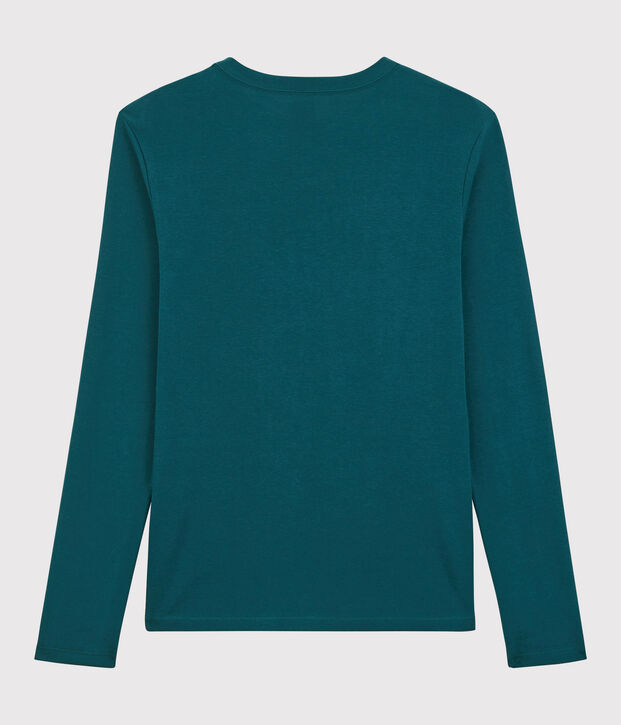 T-shirt girocollo iconica in cotone Donna verde