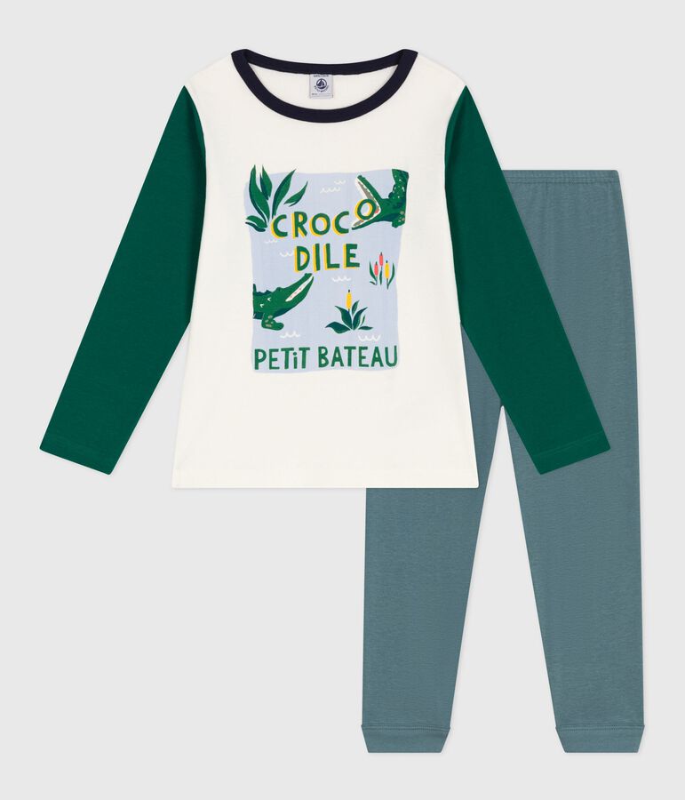 Pigiama bambino in cotone bicolore grigio GOBELIN/ MULTICO