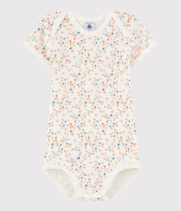 Body manches courtes b&eacute;b&eacute; fille bianco/multicolore