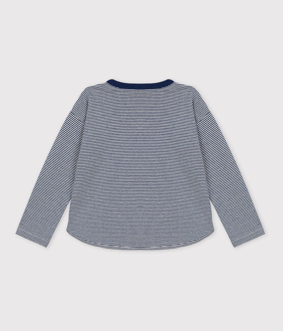 T-shirt bambino a maniche lunghe in tubique blu MEDIEVAL/ MONTELIMAR