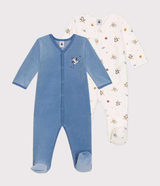 Set di 2 pigiami neonato in ciniglia variante 1